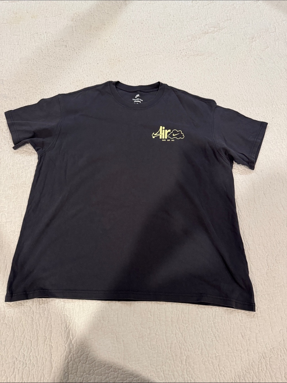 Nike Black Short-Sleeve Tee with Yellow Chest Graphic